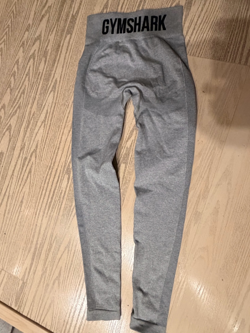 Gymshark Light Gray High-Waist Leggings with Branded Waistband